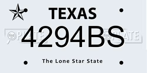 4294BS Texas License Plate