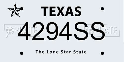 4294SS Texas License Plate