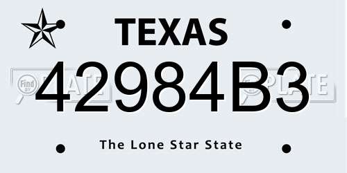 42984B3 Texas License Plate