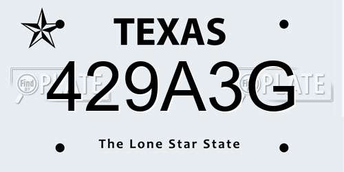 429A3G Texas License Plate