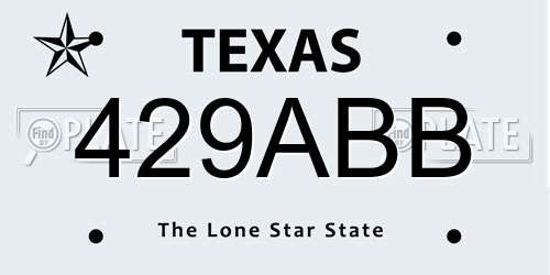 429ABB Texas License Plate