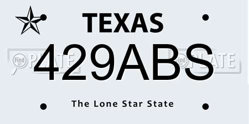 429ABS Texas License Plate