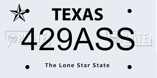 429ASS Texas License Plate