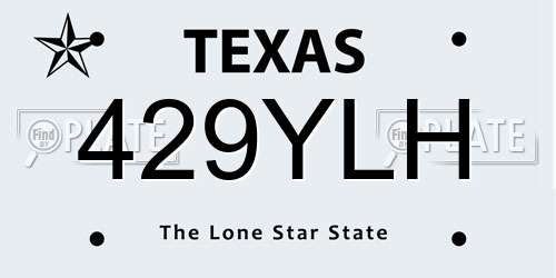 429YLH Texas License Plate
