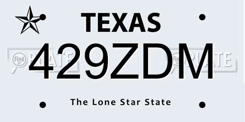 429ZDM Texas License Plate