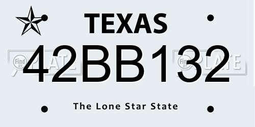 42BB132 Texas License Plate