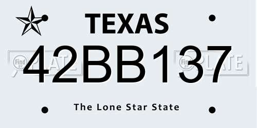 42BB137 Texas License Plate