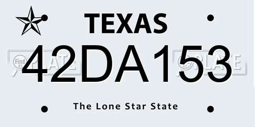 42DA153 Texas License Plate