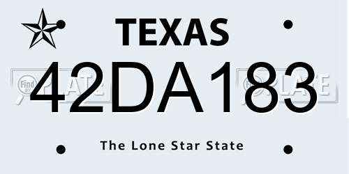 42DA183 Texas License Plate
