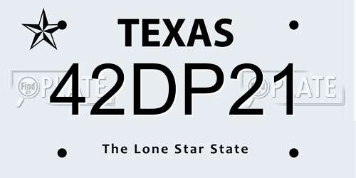 42DP21 Texas License Plate