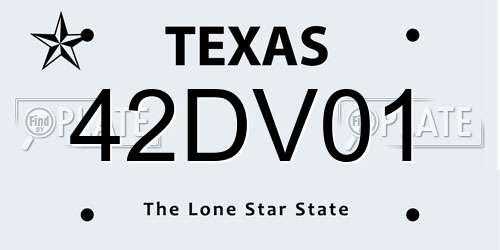 42DV01 Texas License Plate