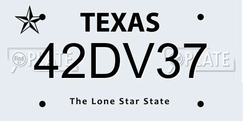 42DV37 Texas License Plate