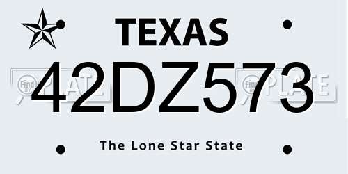 42DZ573 Texas License Plate