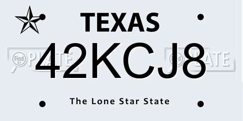 42KCJ8 Texas License Plate