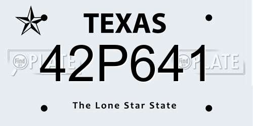 42P641 Texas License Plate