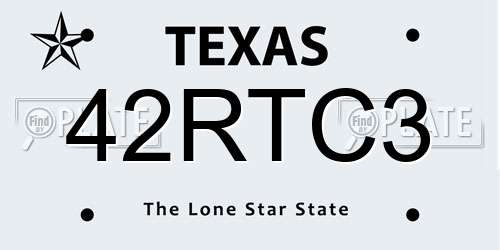42RTC3 Texas License Plate