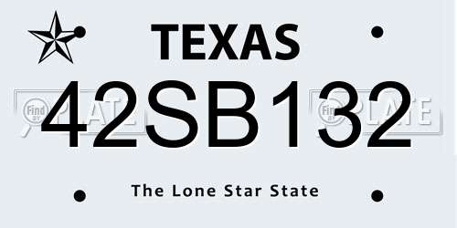 42SB132 Texas License Plate
