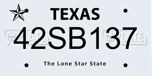 42SB137 Texas License Plate