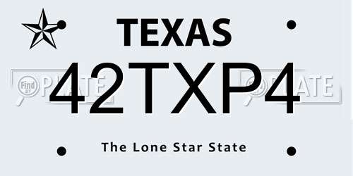 42TXP4 Texas License Plate