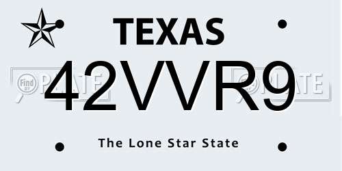 42VVR9 Texas License Plate