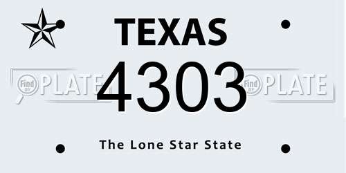 4303 Texas License Plate