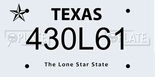 430L61 Texas License Plate