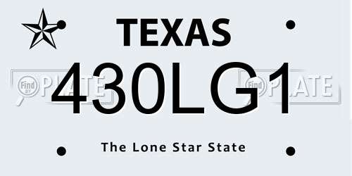 430LG1 Texas License Plate