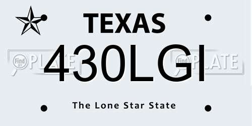 430LGI Texas License Plate
