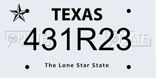 431R23 Texas License Plate