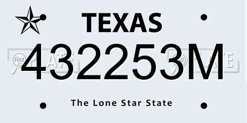 432253M Texas License Plate