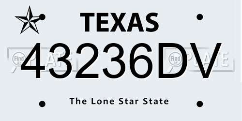 43236DV Texas License Plate