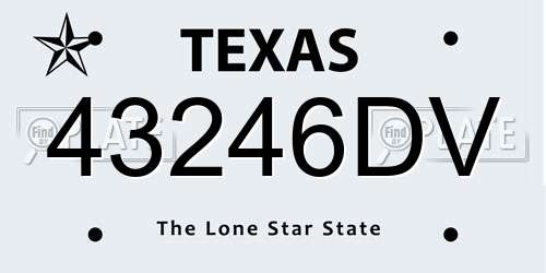 43246DV Texas License Plate