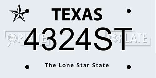 4324ST Texas License Plate