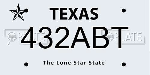 432ABT Texas License Plate