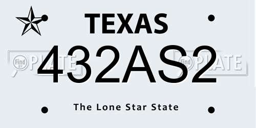 432AS2 Texas License Plate
