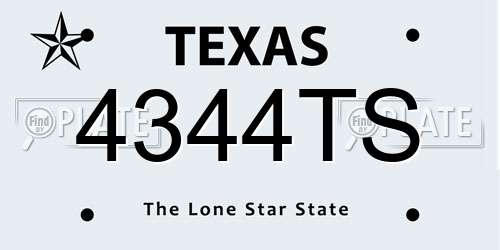 4344TS Texas License Plate