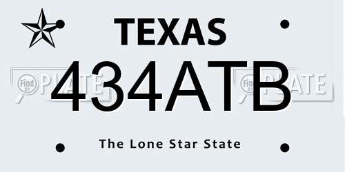434ATB Texas License Plate