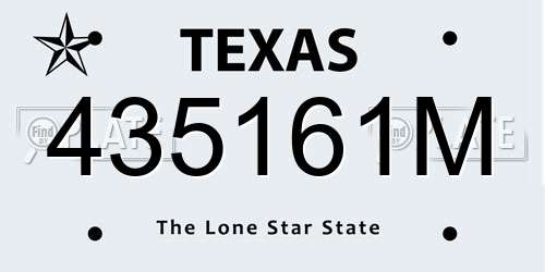 435161M Texas License Plate