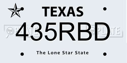 435RBD Texas License Plate