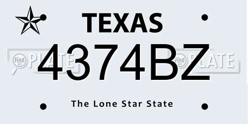 4374BZ Texas License Plate