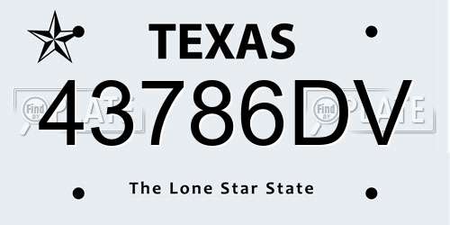 43786DV Texas License Plate