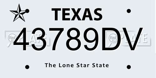 43789DV Texas License Plate