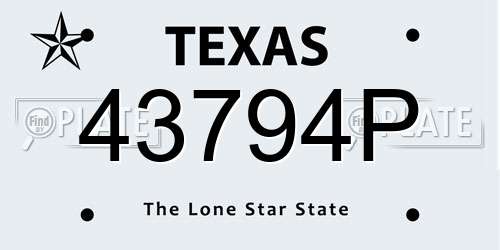 43794P Texas License Plate