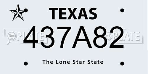 437A82 Texas License Plate