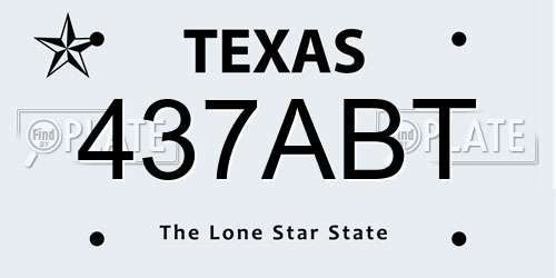 437ABT Texas License Plate