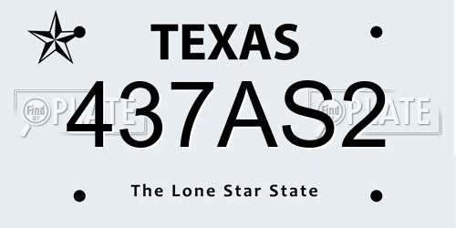 437AS2 Texas License Plate