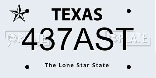 437AST Texas License Plate