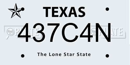 437C4N Texas License Plate