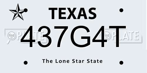 437G4T Texas License Plate