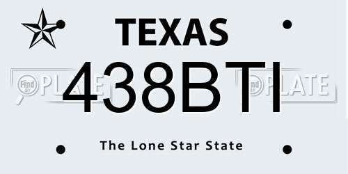 438BTI Texas License Plate